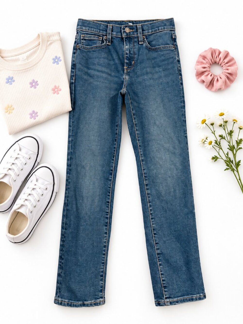 Old Navy Kids Size 10 Medium Wash Straight Leg Jeans Classic Denim